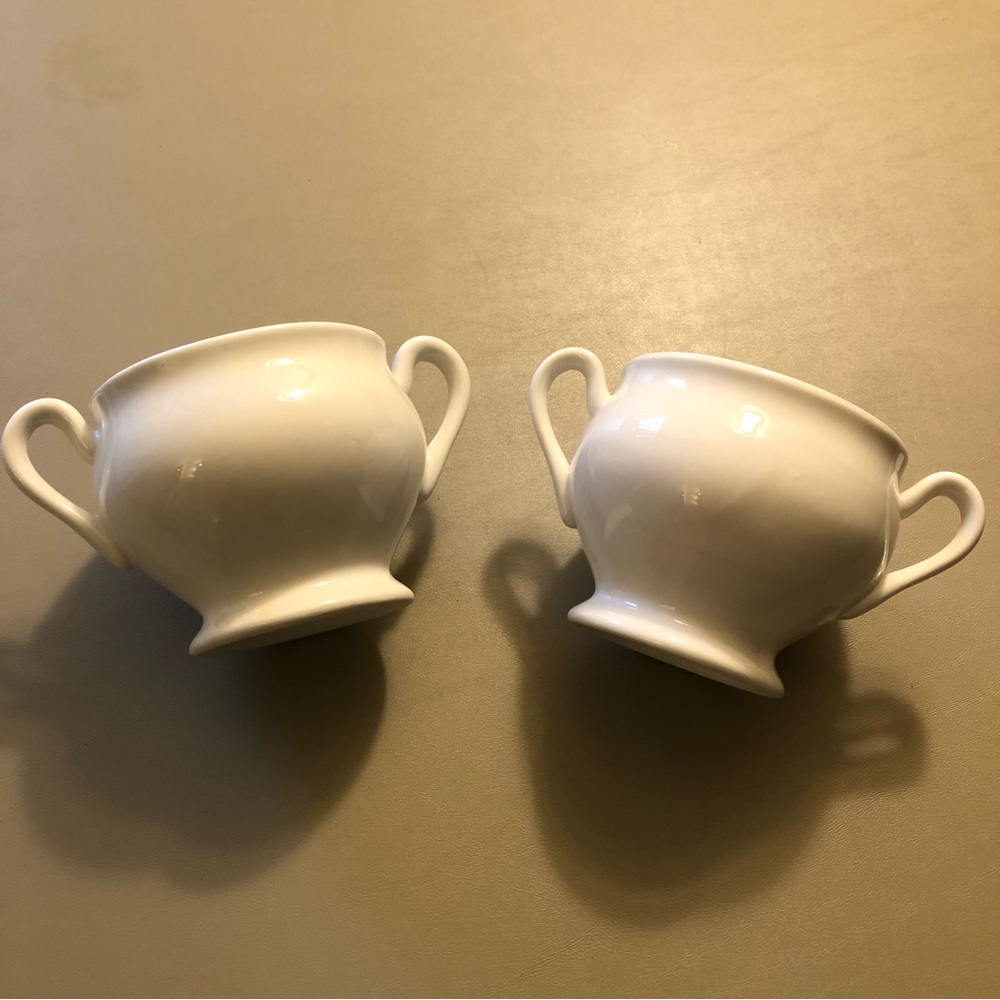 2-White World Market Sugar Dishes